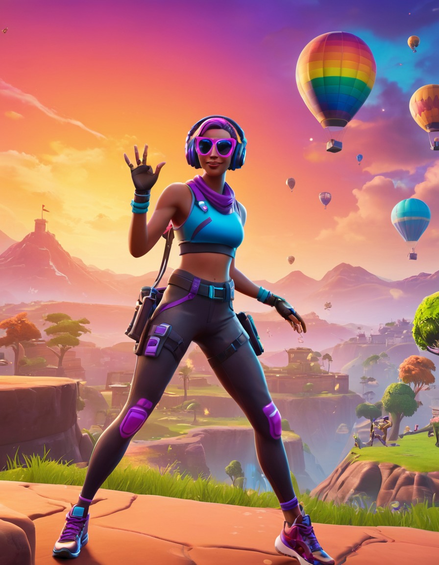 fortnite, emote, dance, video games, character, landscape, computer games