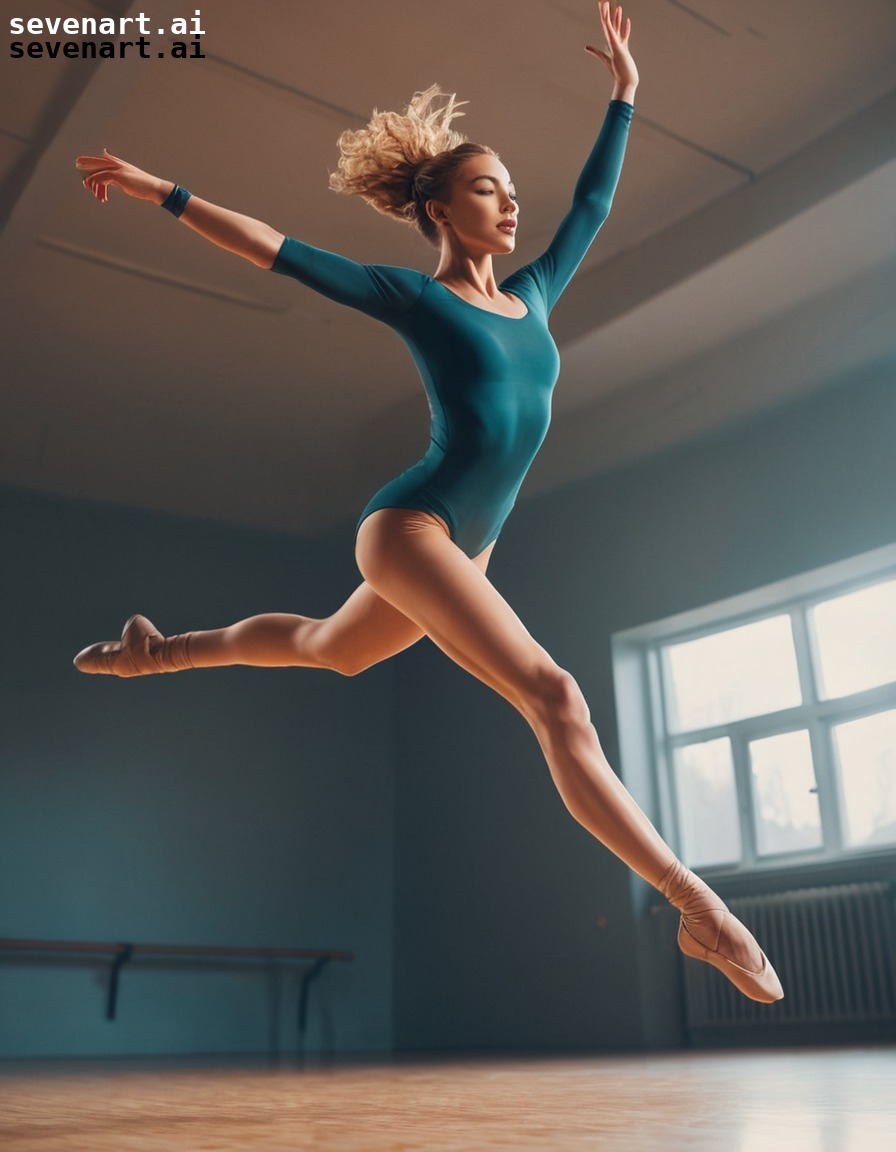 dancer, energetic, graceful, dance studio, leaping, woman sport, sport