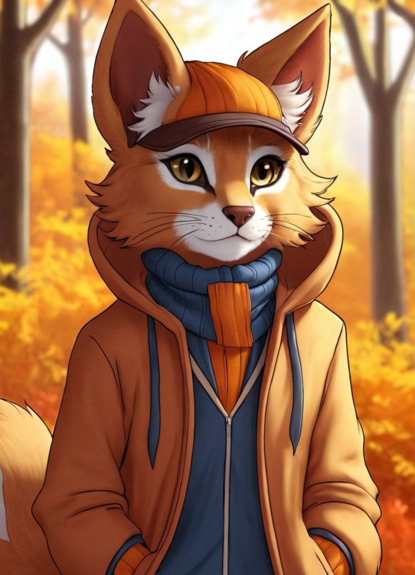 digitalart, fox, dreamup, characterdesign, originalcharacter, dailydeviation, dailychallenge, furryfall, ai_art