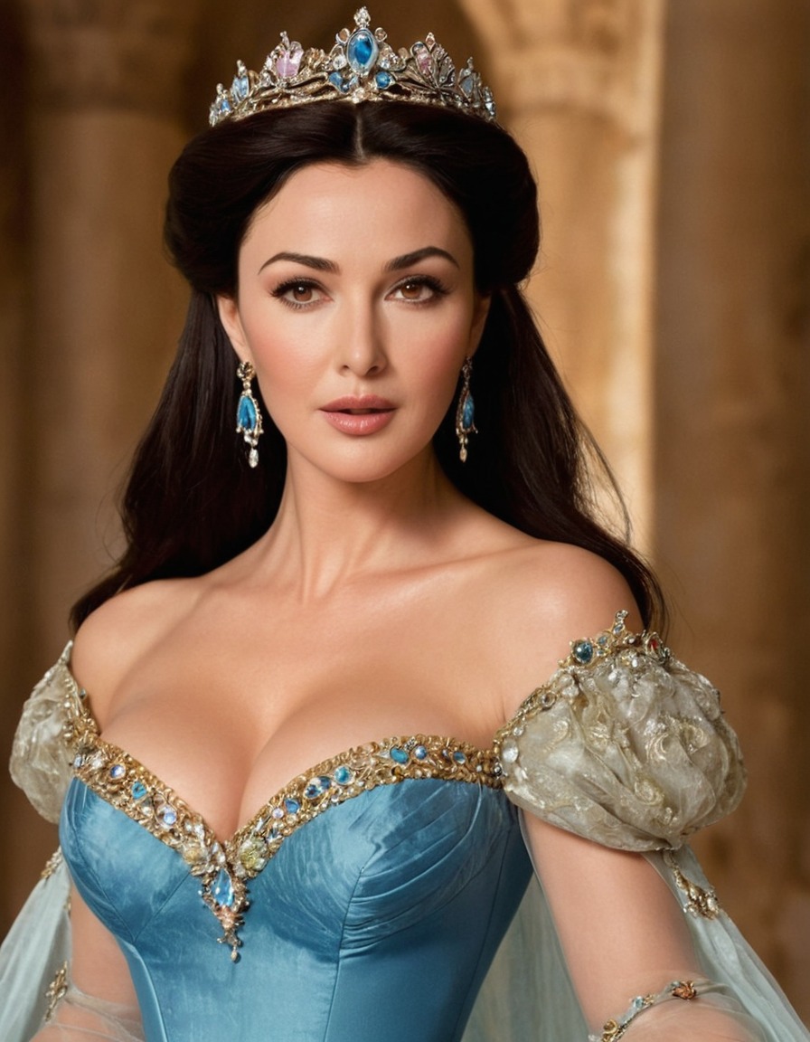 monica bellucci, disney princess, beauty, grace, iconic, italian actress