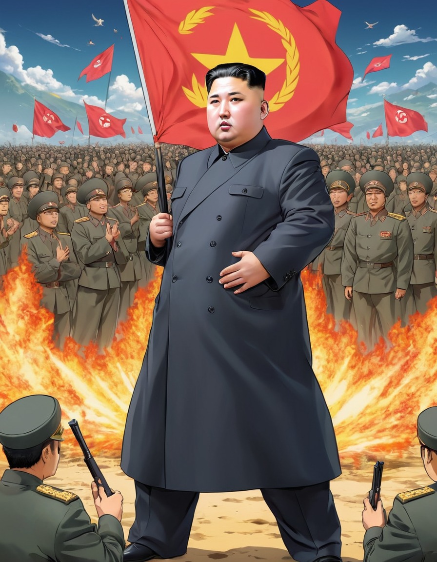 kim jong un, anime, ruler, army, leadership, politics