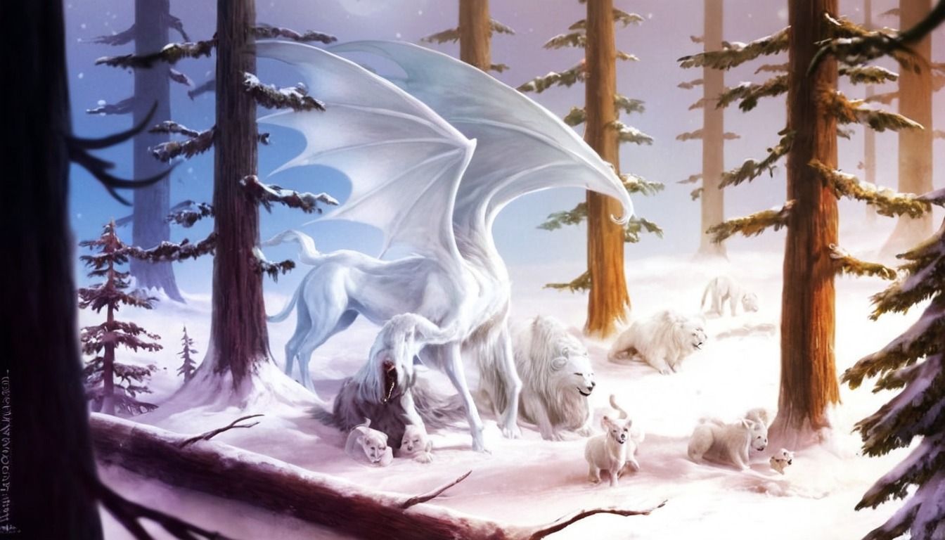 snow, bunny, cute, dragon, forest, rabbit, silly, winter