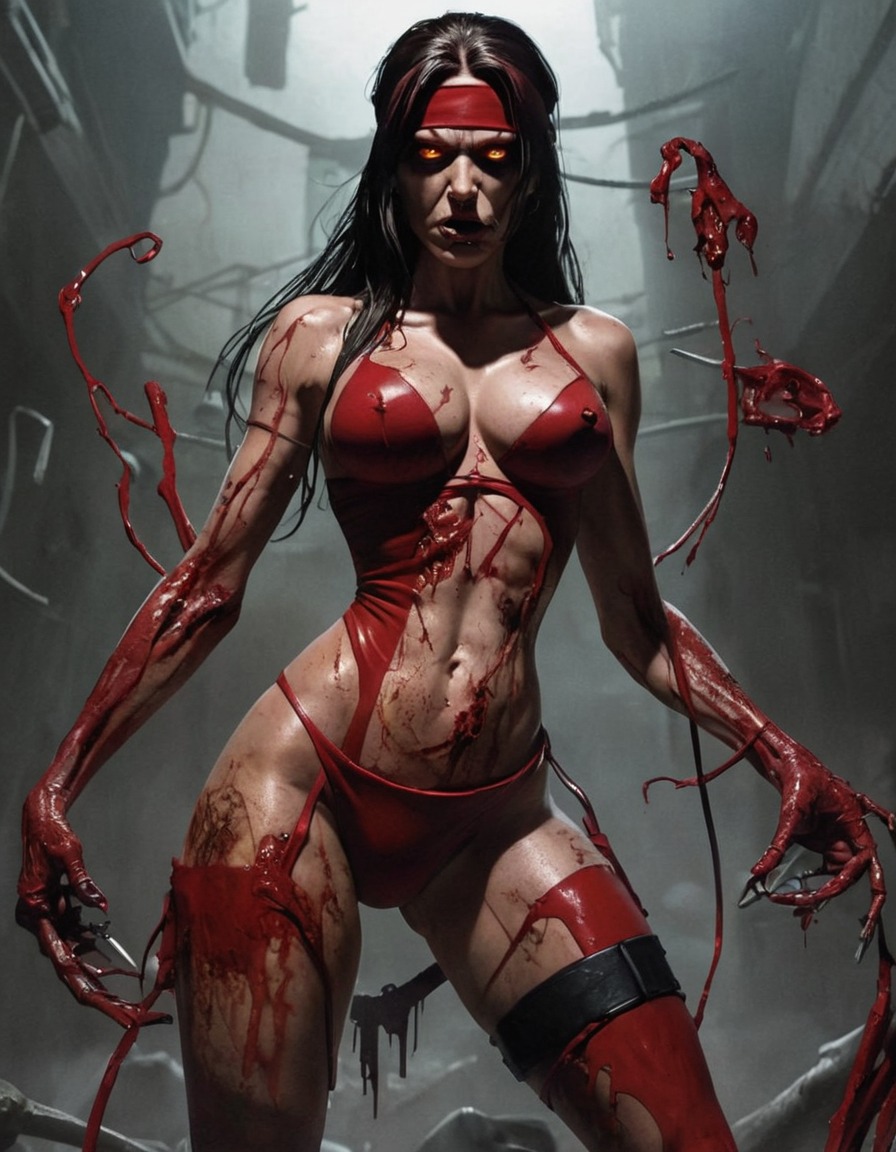 zombie, elektra (marvel comics), marvel comics, undead, superhero, marvel universe