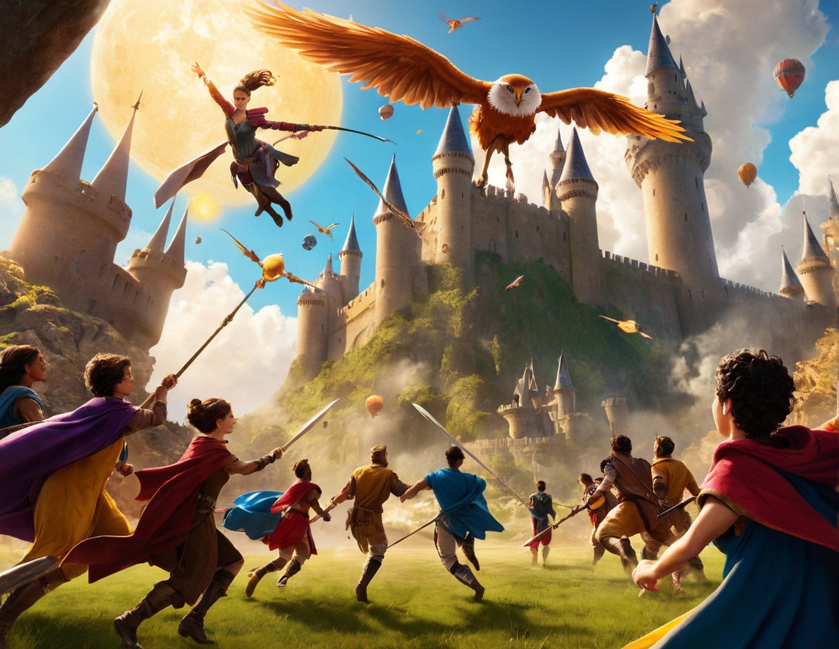 fanart, magic, harrypotter, dreamup, digitalart, conceptart, books, wallpaper, characterdesign, digitalpainting, flying, adventure, broomsticks, castle, fantasy, goldensnitch, hogwarts, quidditch, sports, wizardingworld, wizards, epicscene, art, ai_art