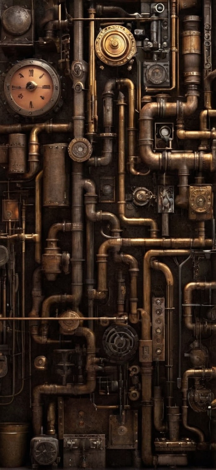 steampunk, pipes, black gold