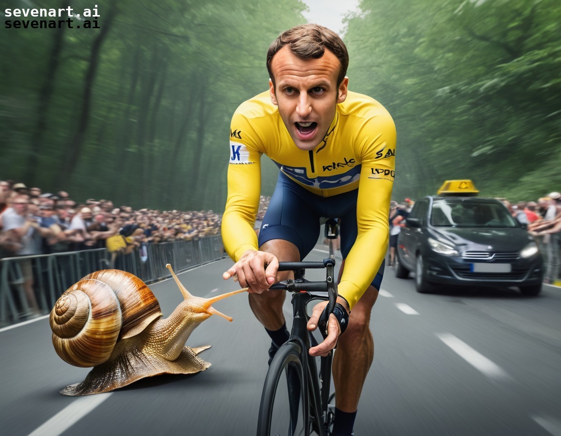 politics, humor, tour de france, satire, competition, emmanuel macron, france