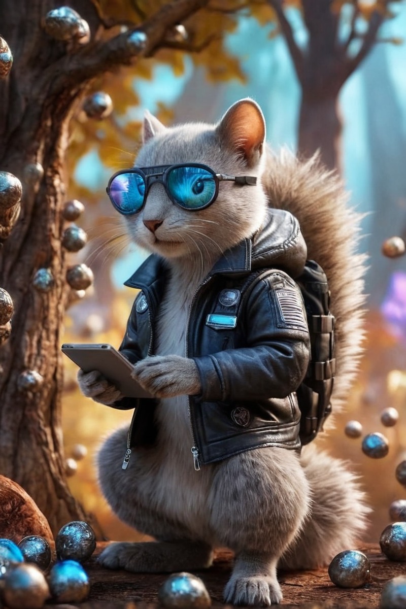 digitalart, cartoon, fanart, wallpaper, sunglasses, characterdesign, squirrel