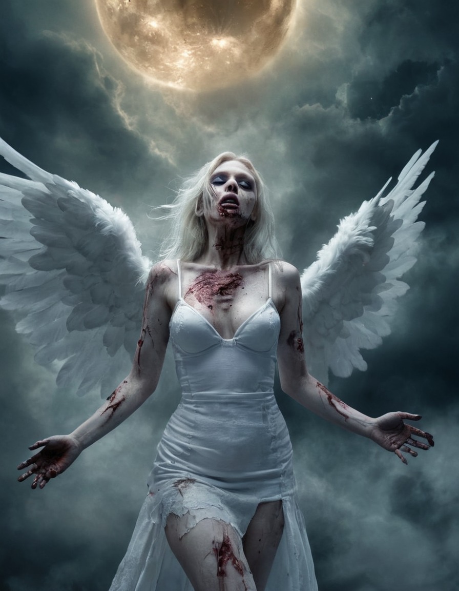 heaven, angels, zombies, celestial choir, music, female angel