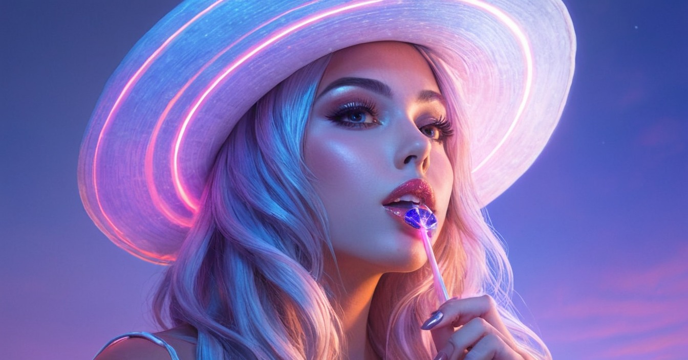 digitalart, portrait, magic, fanart, characterdesign, beauty, fantasyart, digitalpainting, makeup, neon, anime, candy, woman, womanbeautiful, neonwoman, art