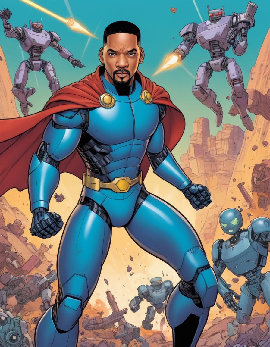 will smith, superhero, futuristic, action, science fiction, robots