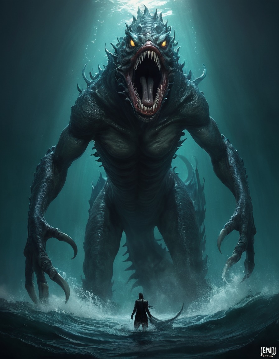 jengu, sea monster, legend, mythical creature, african folklore, terrifying, mythology