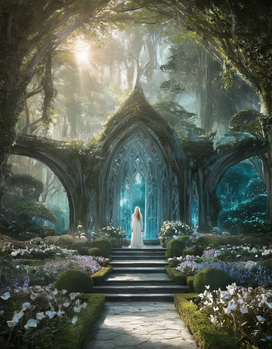 fantasy, serene, gardens, ethereal, presence, john tolkien, tolkien