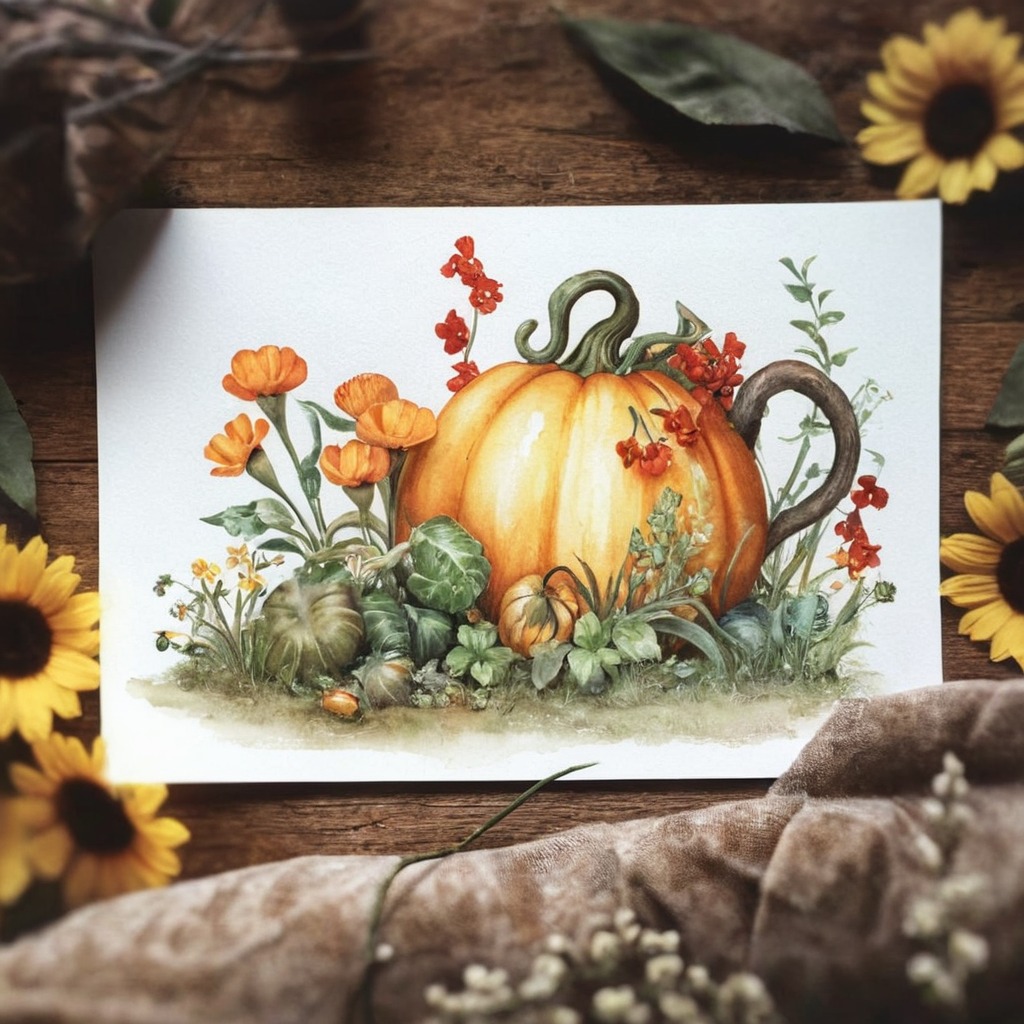 autumn, fall, frog, pumpkin, snail, traditional, watercolor, witchy, goblincore, drawingsandpaintings