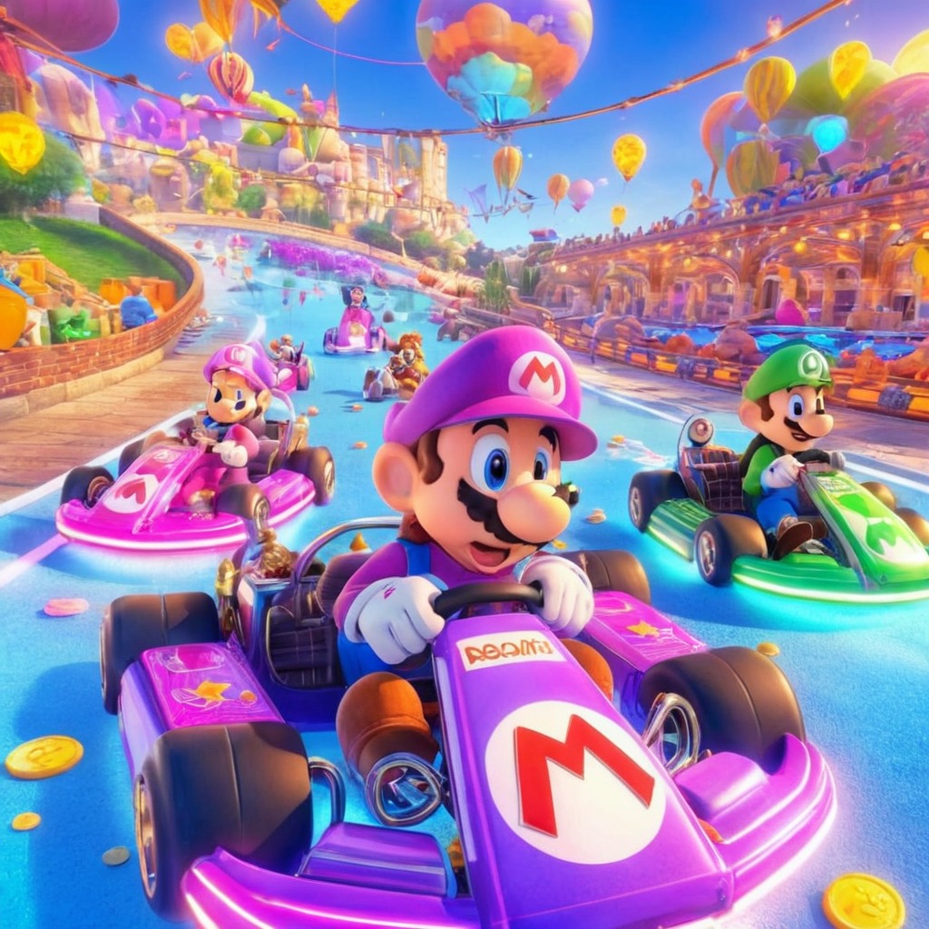 mario, colorful, game, gaming, kart