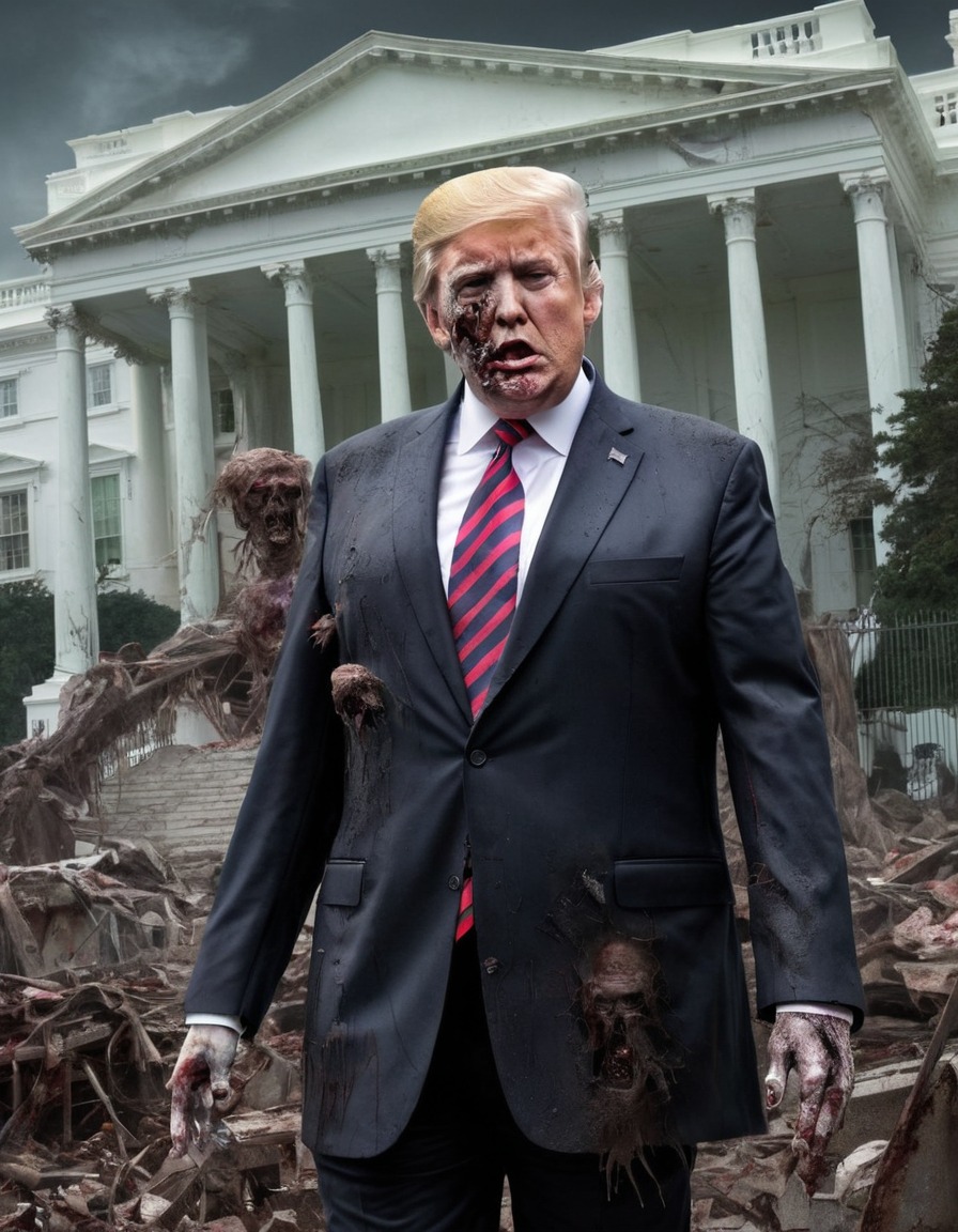 donald trump, zombie, white house, horror, political satire, politics