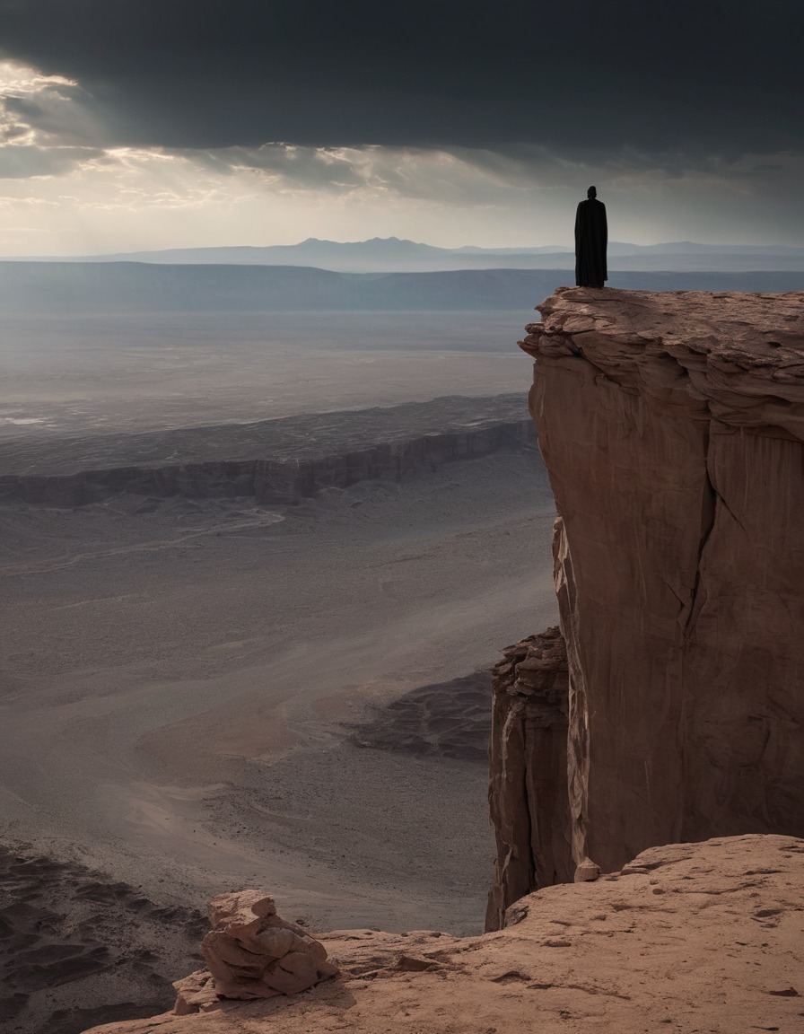 solitude, contemplation, dramatic landscape, desert landscape, mad max