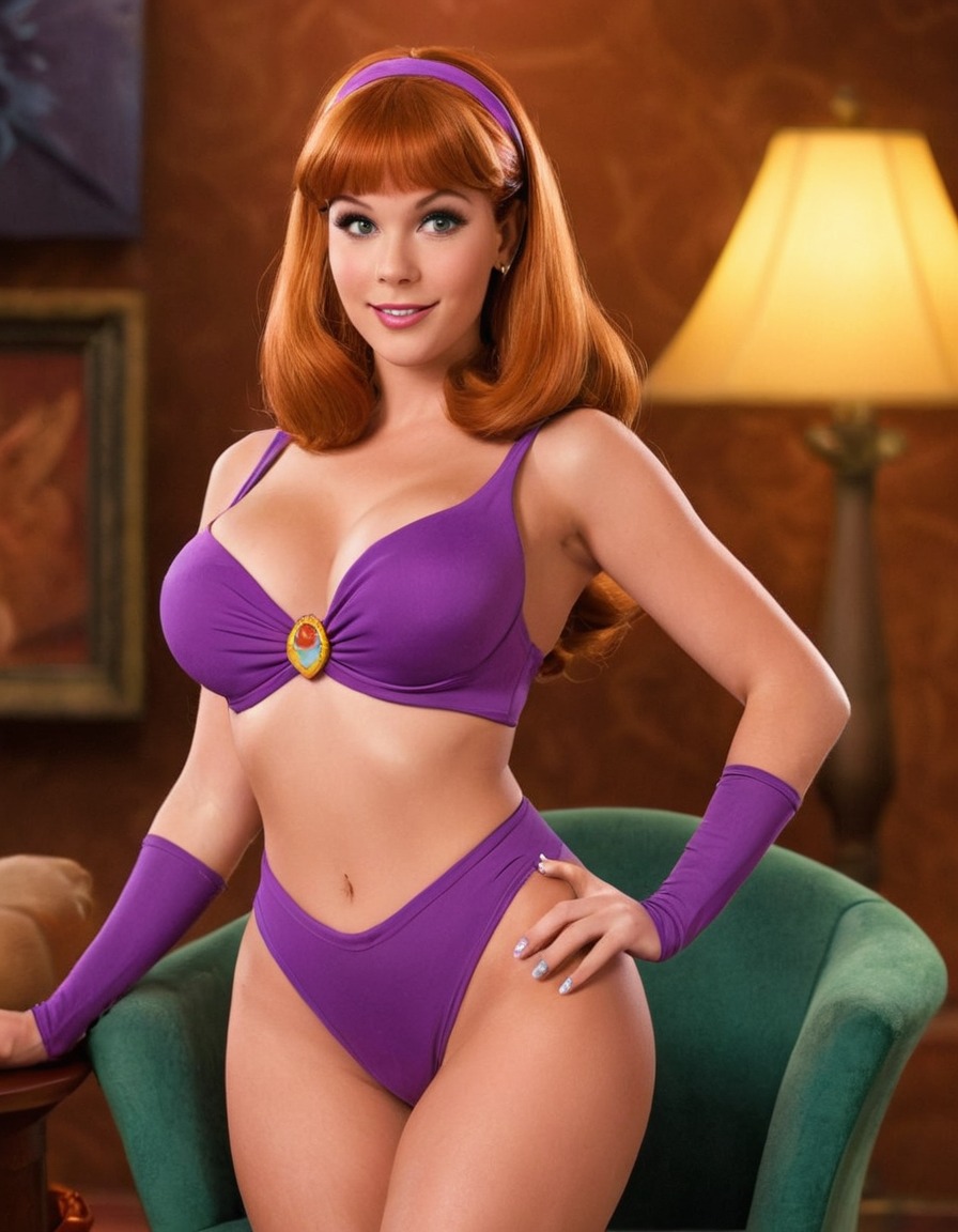 daphne blake, scooby-doo, mystery solver, fashionista, cartoon character, glamorous, crime-solving