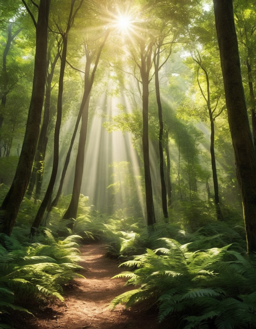 nature, greenery, trees, canopy, sunlight, forest