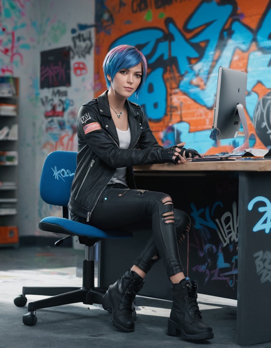 chloe price, desk, graffiti, office, rebellion, games, girls from games