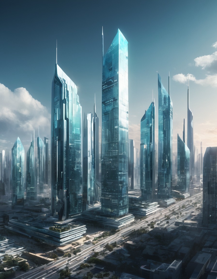 modern, futuristic, skyline, city, architecture, modern city