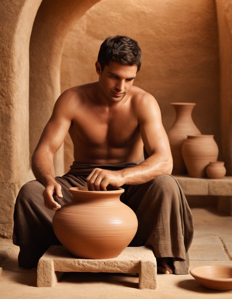 ancient greece, pottery, potter's wheel, craftsmanship, 600 bc, ancient greek art, ancient techniques