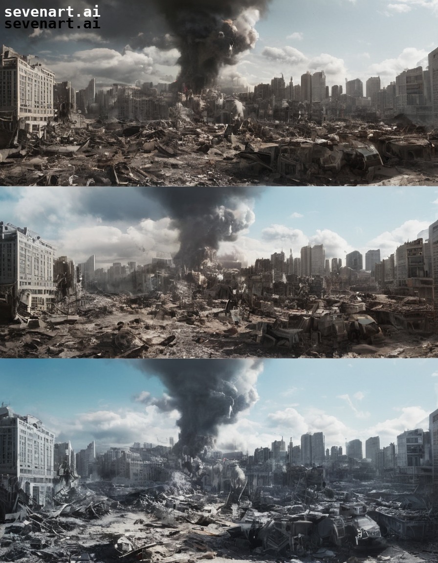 war, destruction, post-apocalyptic, cityscape, nuclear warfare, nuclear weapon, atomic bomb