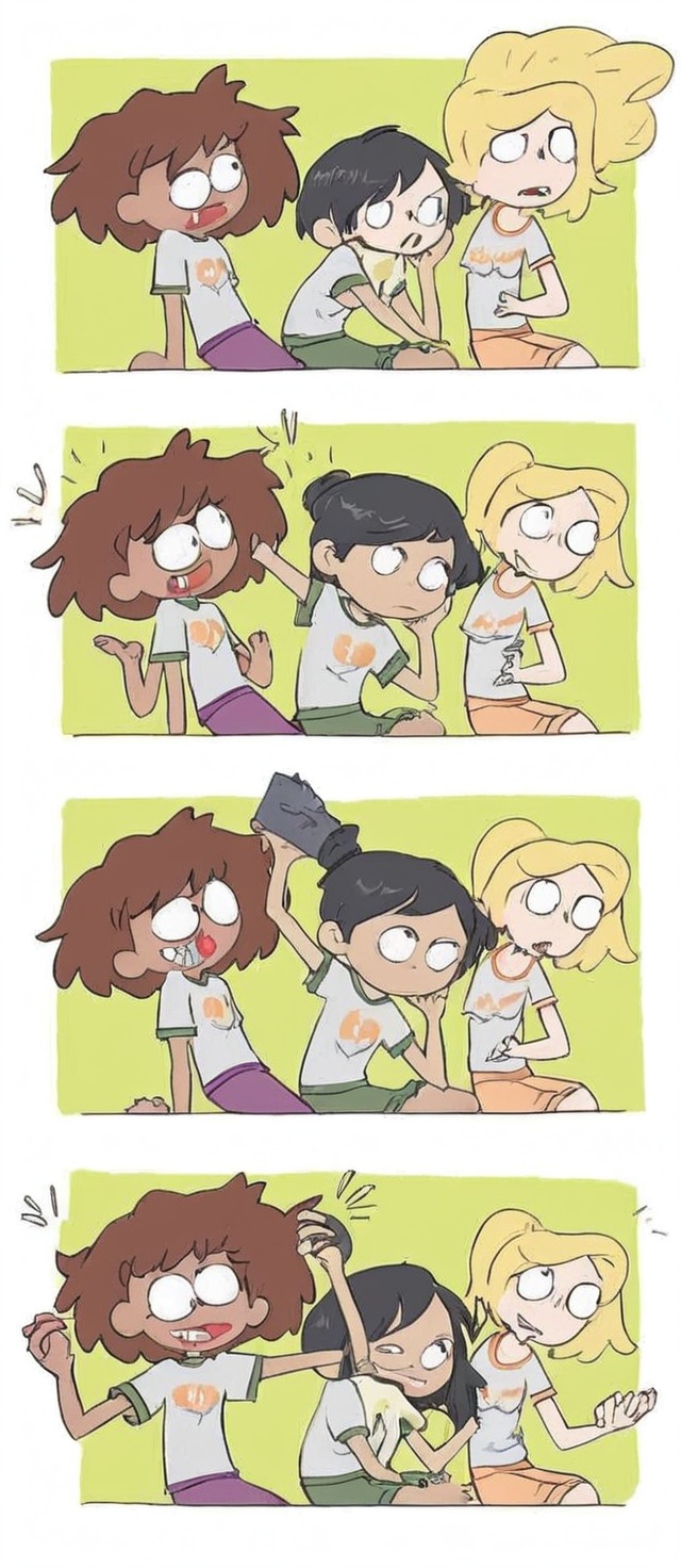 fanart, comic, amphibia, hair, anneboonchuy, marcanne, sashawaybright, marcywu, sashannarcy, amphibiacomic