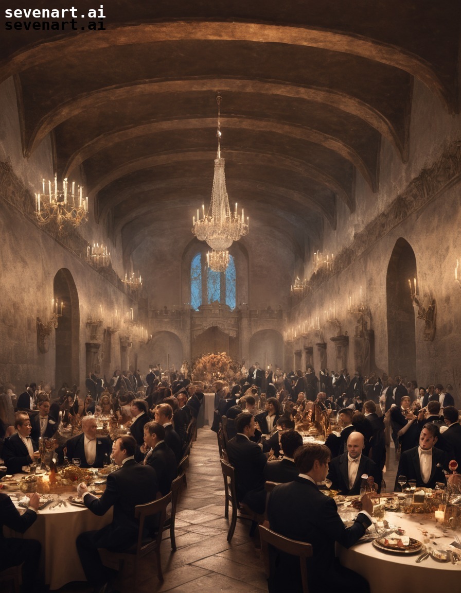 castle, banquet, hall, nobles, musicians, middle ages