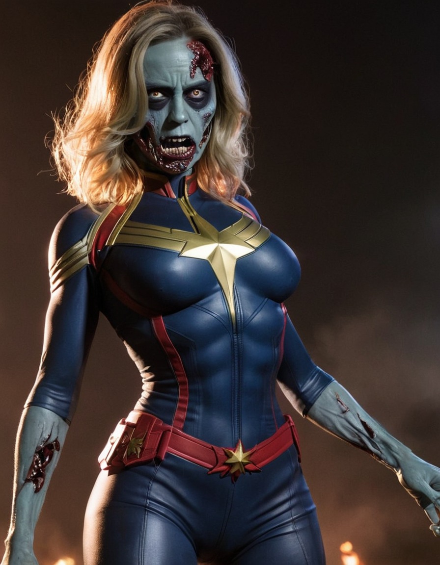 zombie, captain marvel (marvel comics), marvel comics, undead, superhero, science fiction