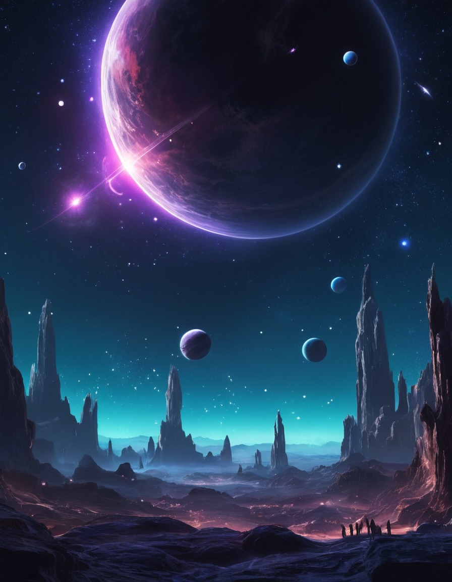 space, fantasy, planets, stars, atmosphere