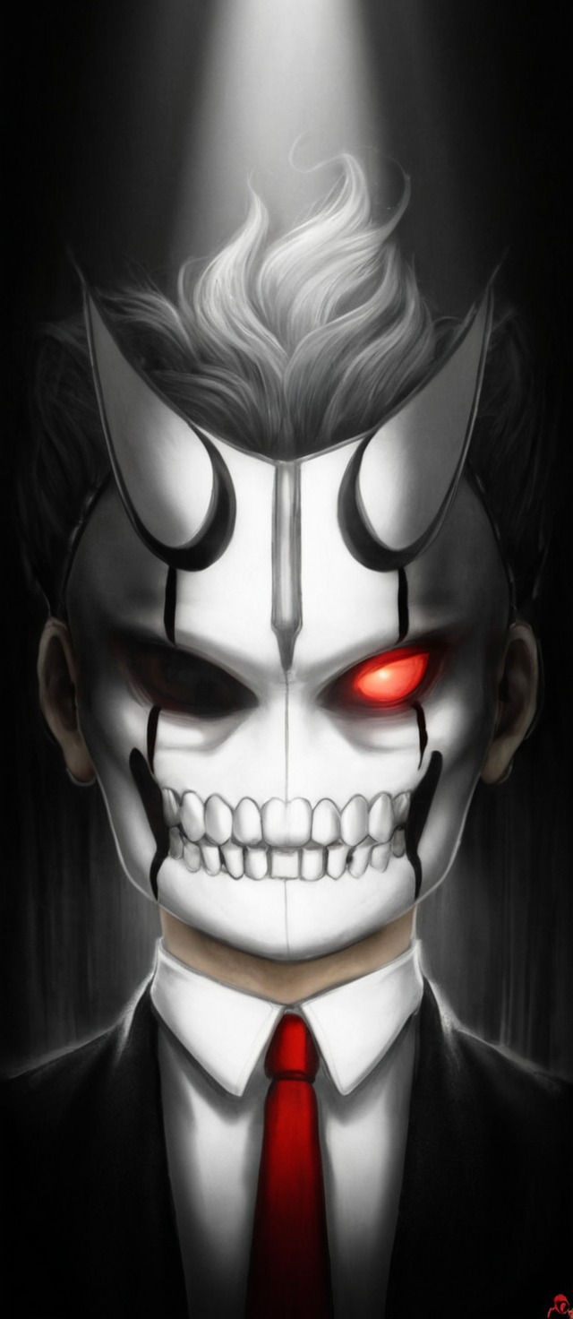 devil, illustration, mask, redesign, white, henlp