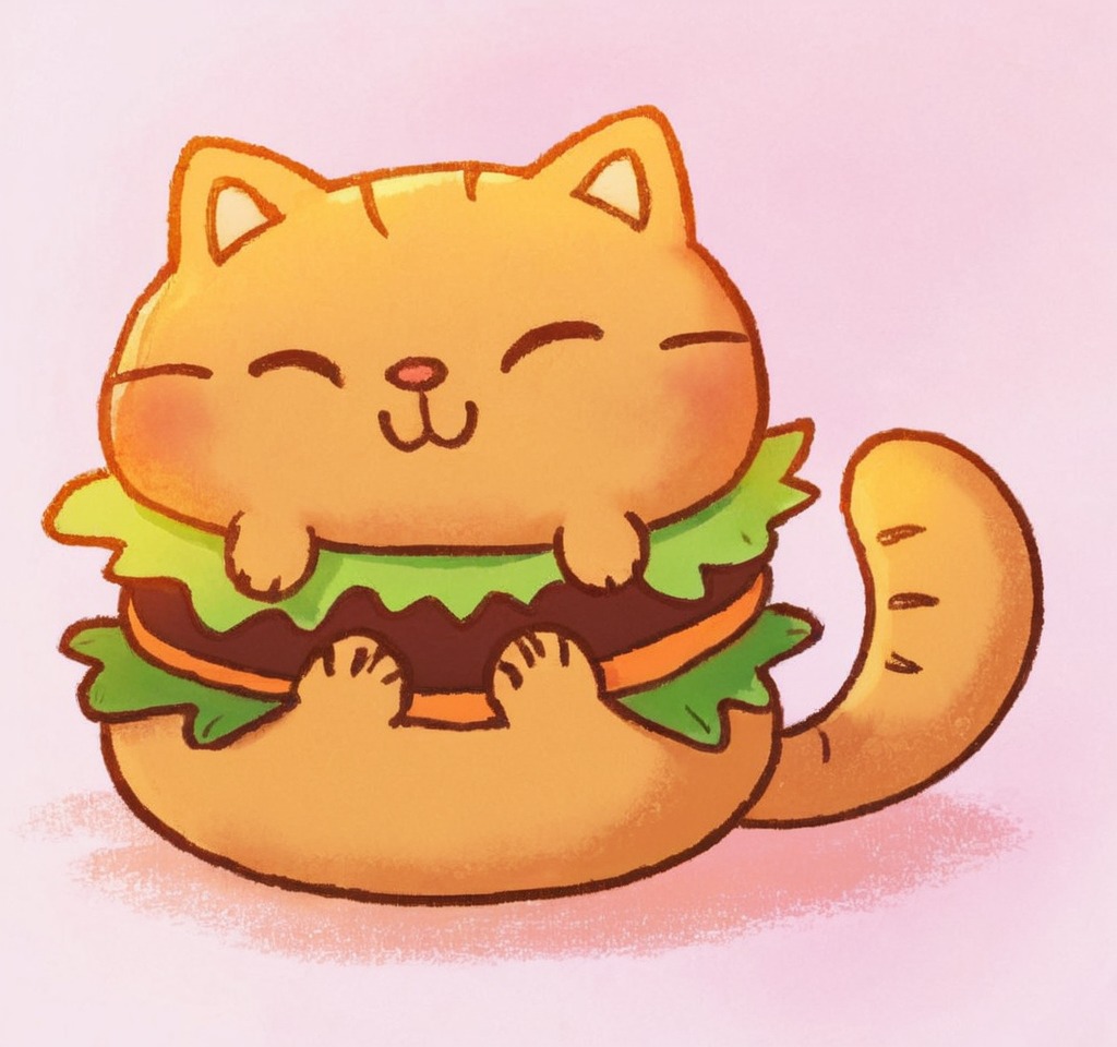 digitalart, cartoon, adorable, animals, burger, catburger, digital, kawaii, clipstudiopaint, catburgertutorial