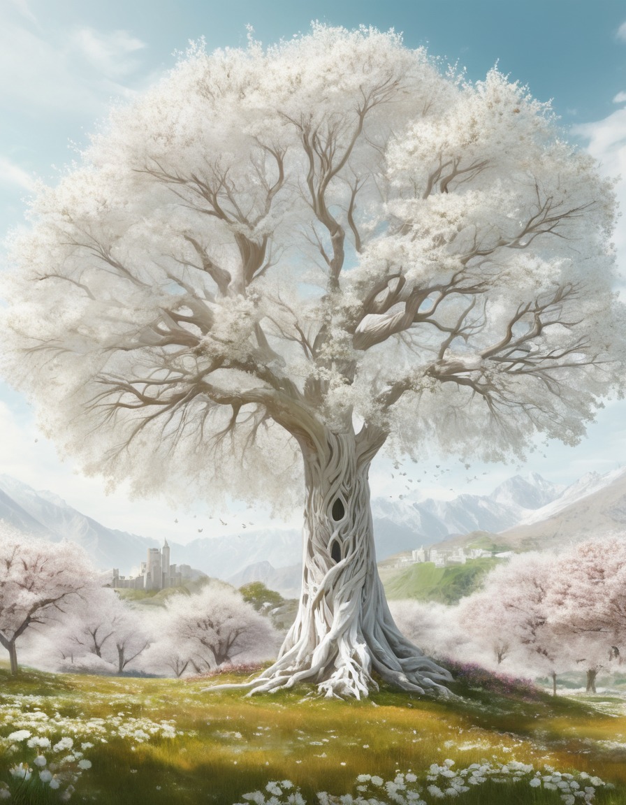 fantasy, gondor, white tree, bloom, spring, john tolkien, tolkien