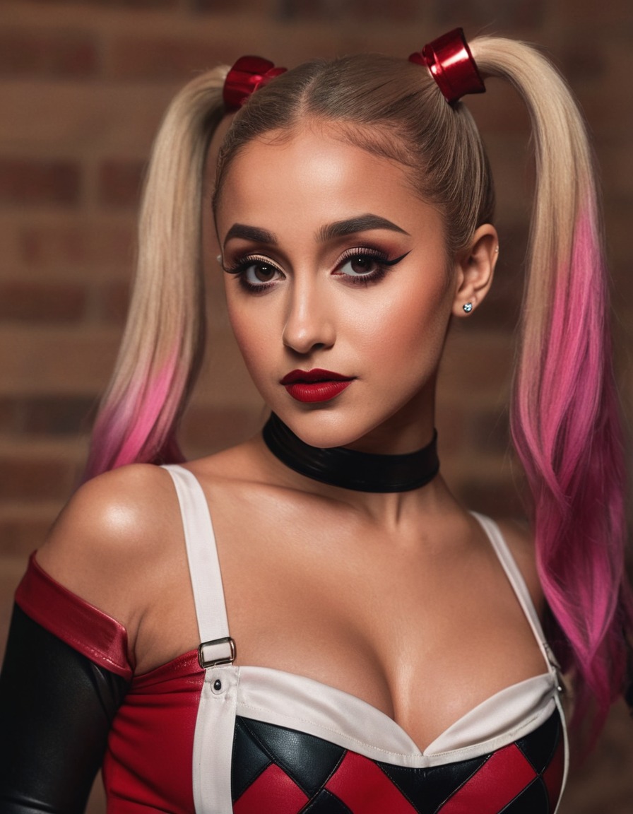 harley quinn, ariana grande, dc comics, actress, singer, costume, cosplay