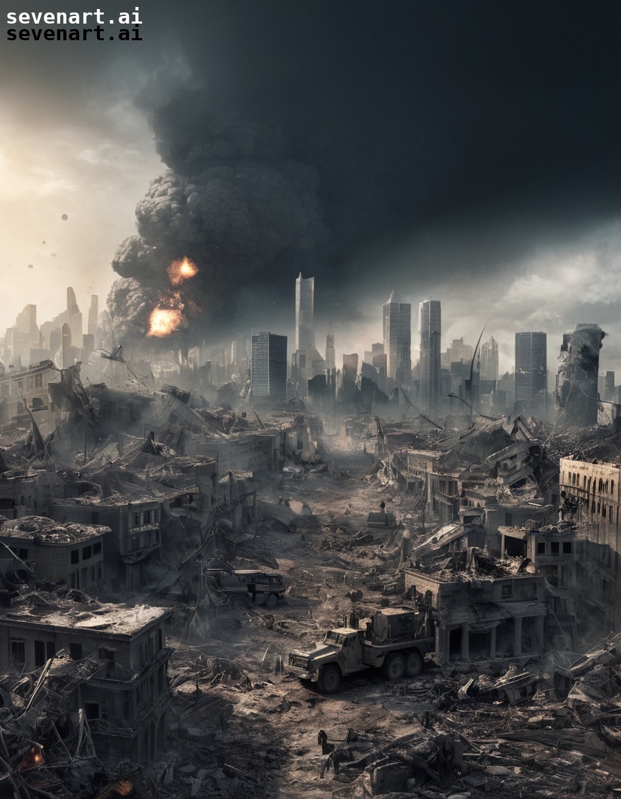 destruction, war, cityscape, devastation, conflict