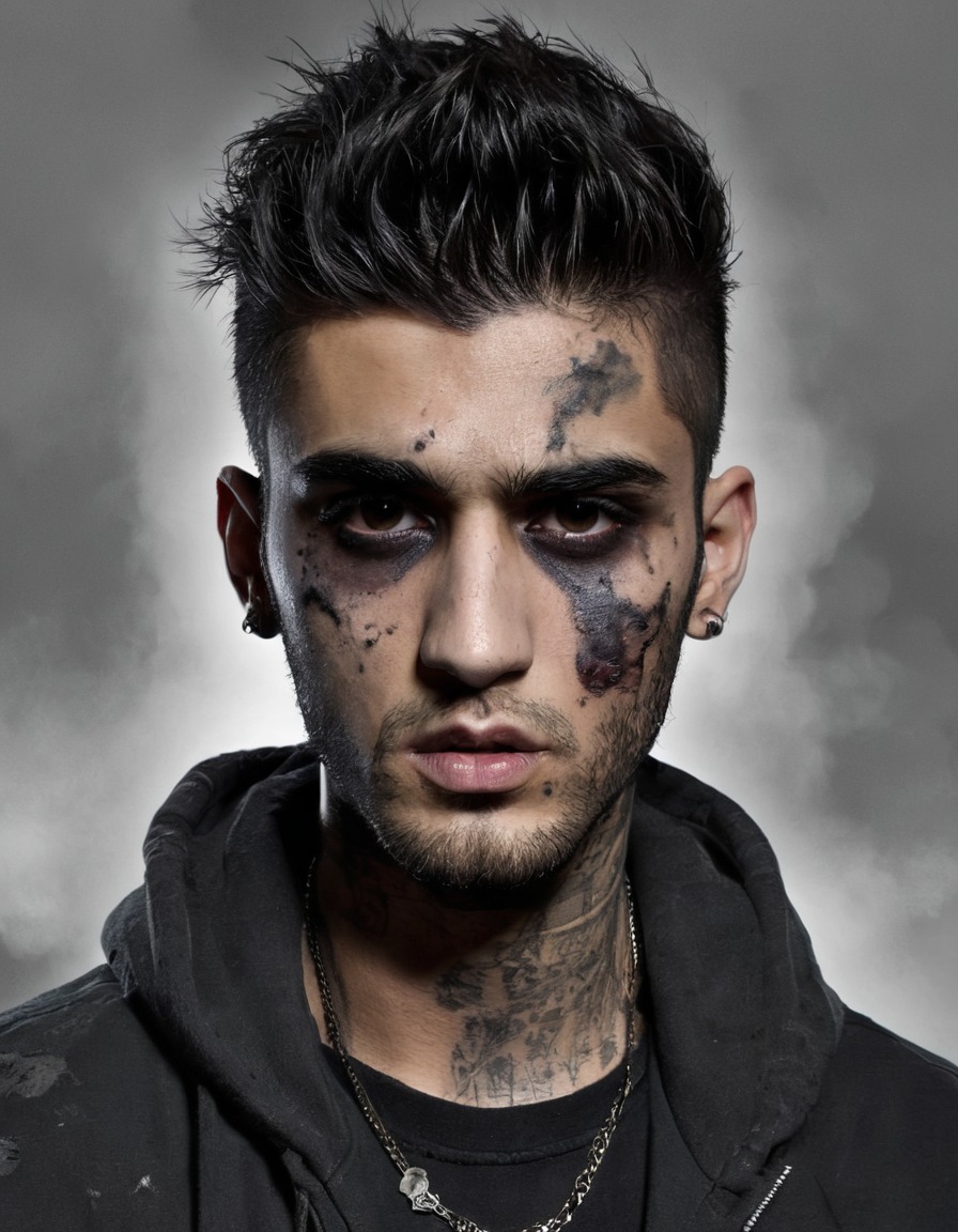 zayn malik, zombie, decay, horror, menacing glare, celebrities