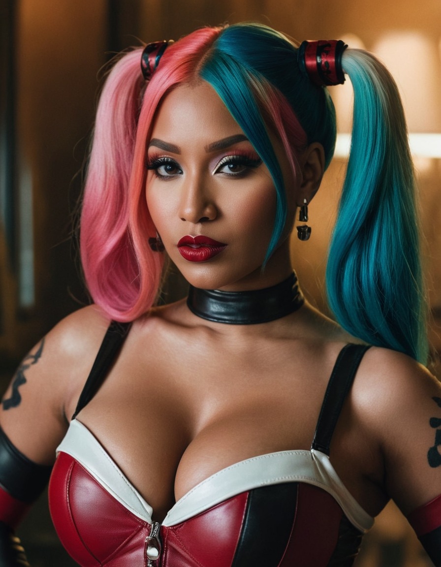 harley quinn, nicki minaj, impersonation, dc comics, pop culture