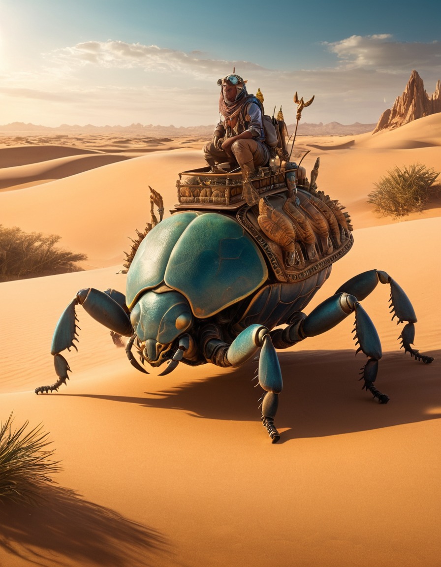 desert, sand dunes, mystical, nomadic tribes, giant beetles, fantastic