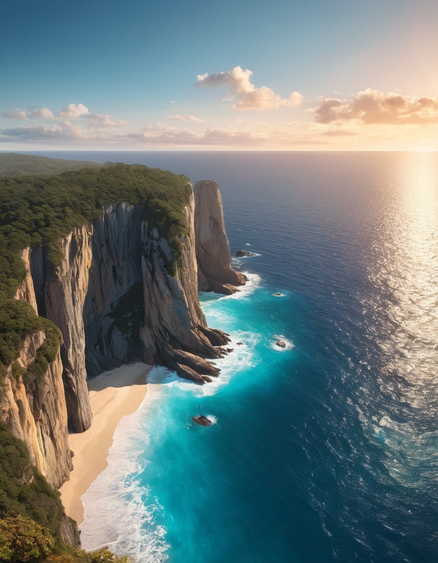 nature, ocean, cliff, scenic view