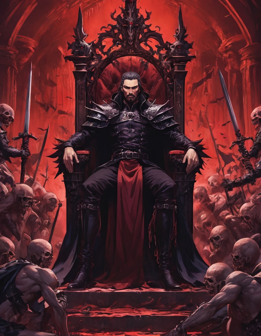 vlad the impaler, horror, historical figure, macabre, anime