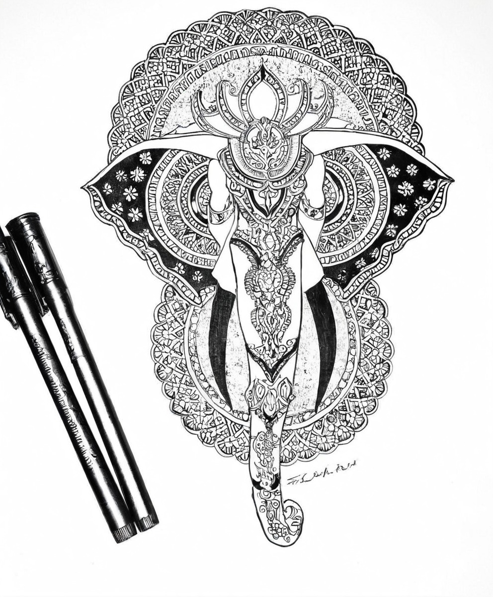 mandala, drawing, fineliner, ganesh, god, bhagwan, ganeshji, mandalaartwork, art, brustro