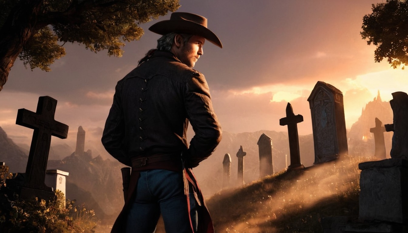 cowboy, western, digitalart, horror, deadmansparty