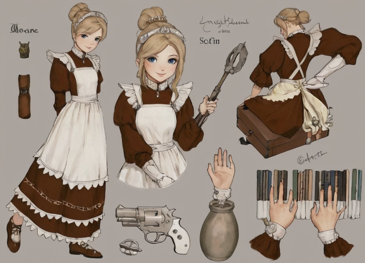 conceptart, originalcharacter, maid, characterdesign, conceptdesign, maidgirl, maiddesign