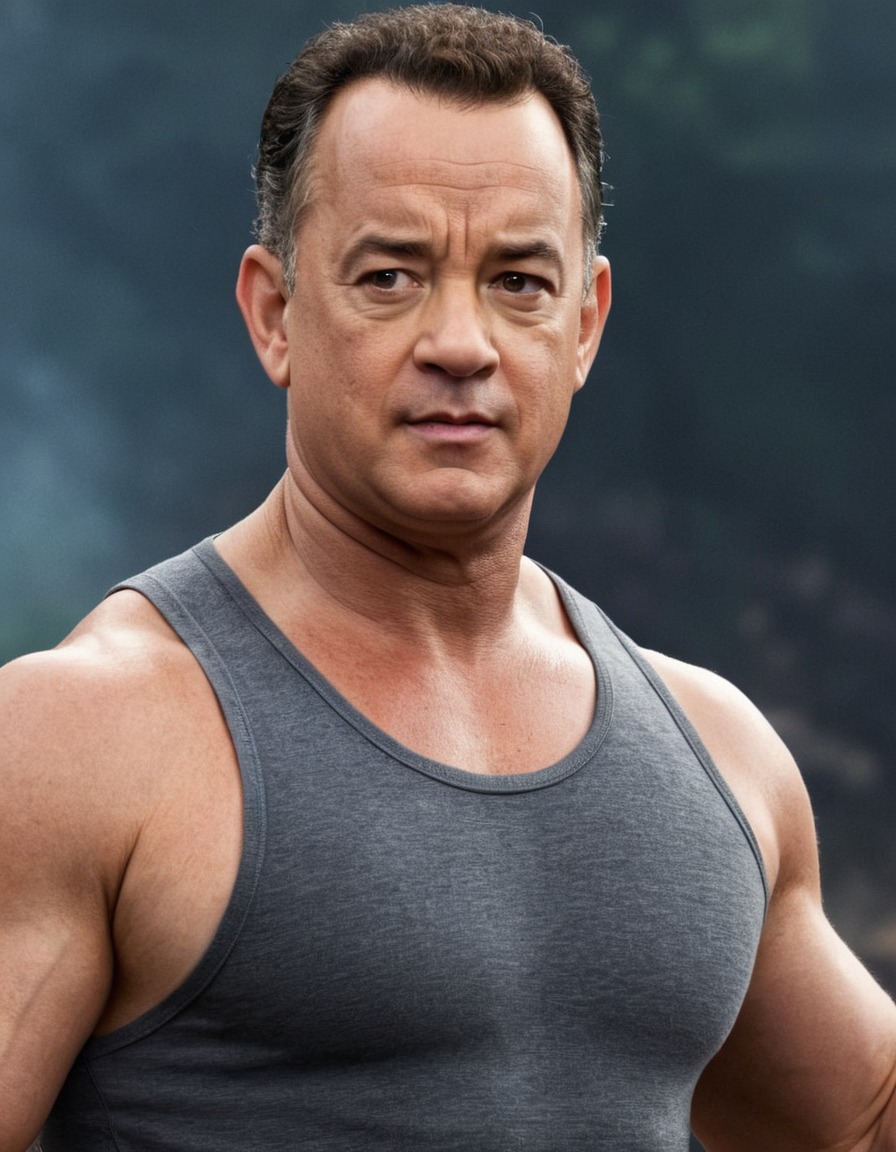 tom hanks, actor, muscular fitness, action movies, athletic physique, hollywood, filmography