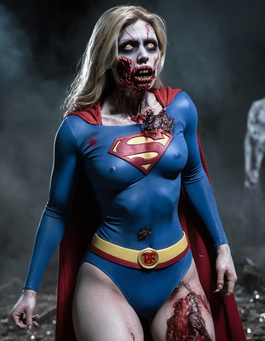 zombie, supergirl (dc comics), horror, undead, comic character, dc universe