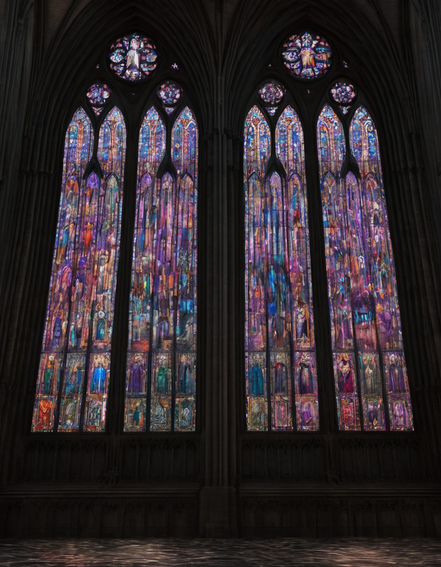 architecture, stained glass, cathedral, gothic, art