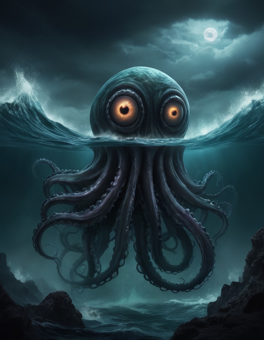 horror, sea monster, tentacles, deep sea, ominous, lovecraft, howard lovecraft