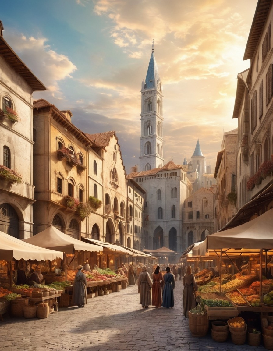 renaissance, marketplace, buildings, urban, historic, architecture