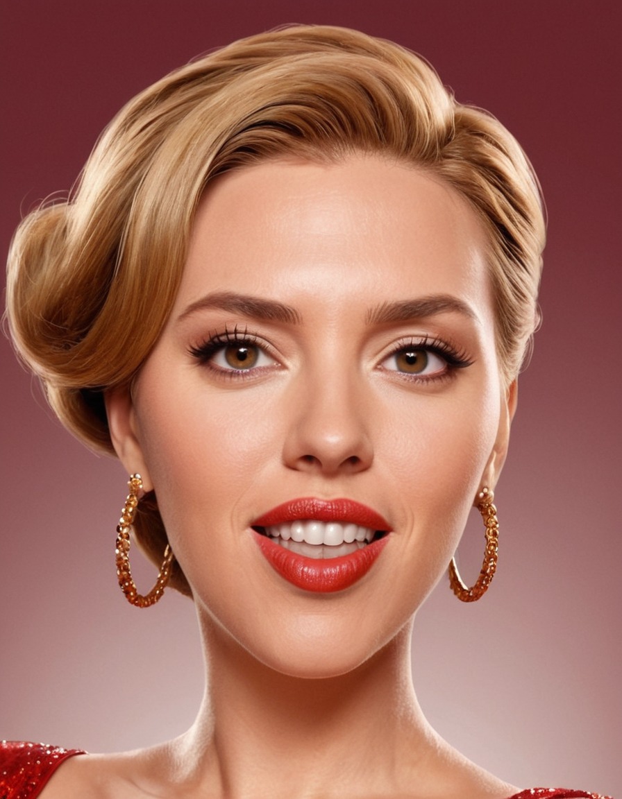 fun, caricature, scarlett johansson, comedy, humor, actress