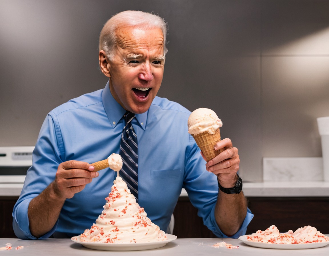 humor, embarrassment, mess, ice cream, mishap, joe biden, usa